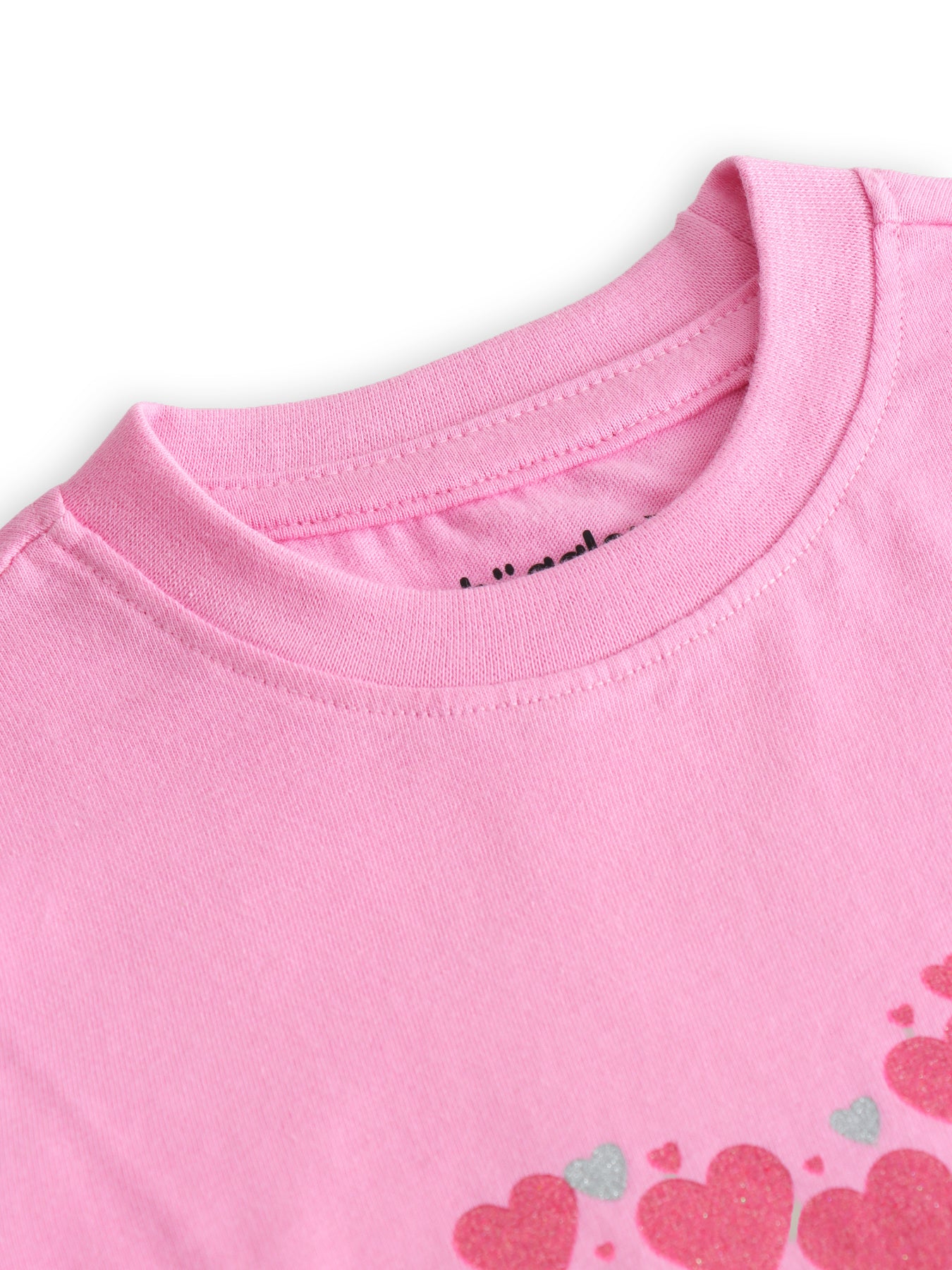 Glitter Heart Girls T Shirt