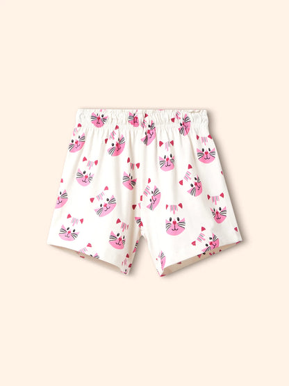 Cat Pocket Girls Shorts Set