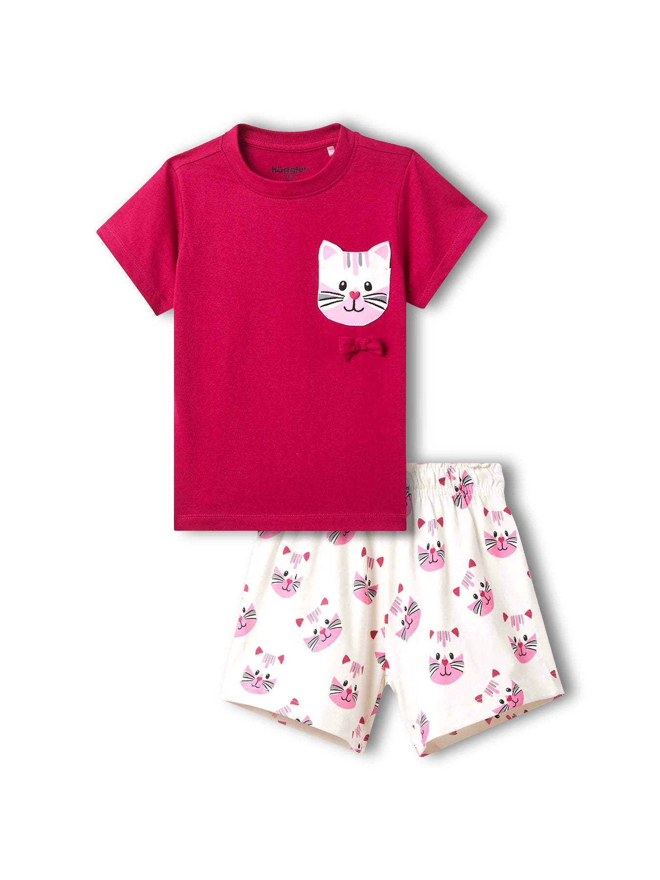 Cat Pocket Girls Shorts Set