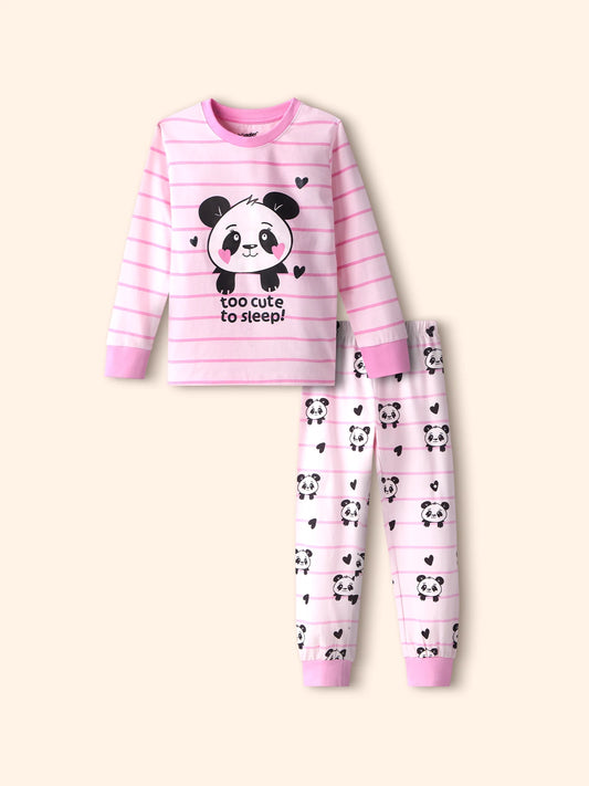 Cute Panda Girls Pajama Set.