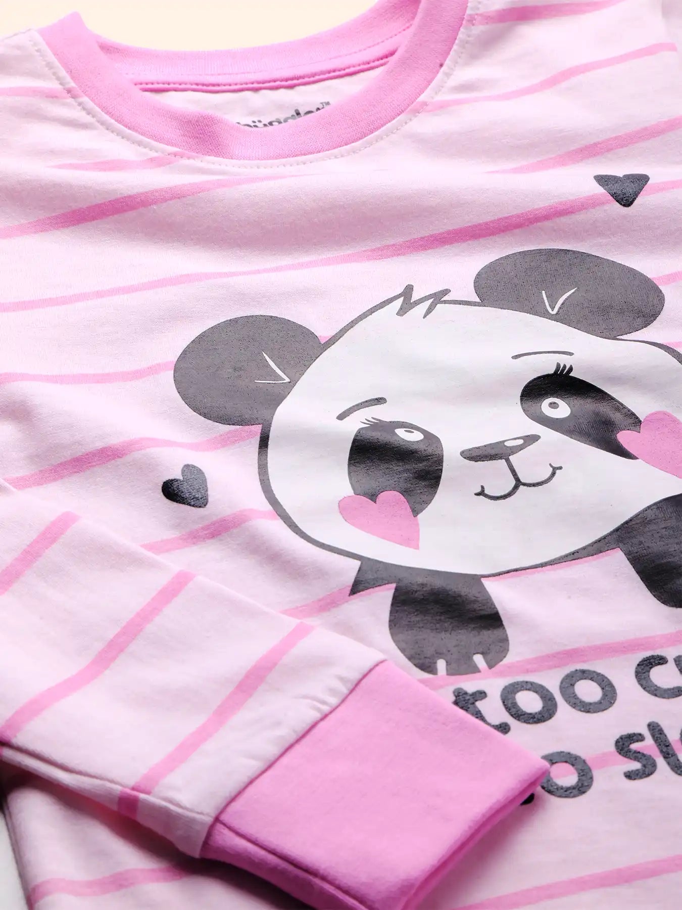 Cute Panda Girls Pajama Set.