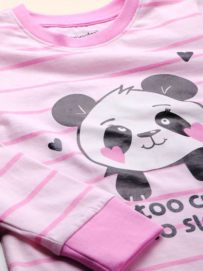 Cute Panda Girls Pajama Set.