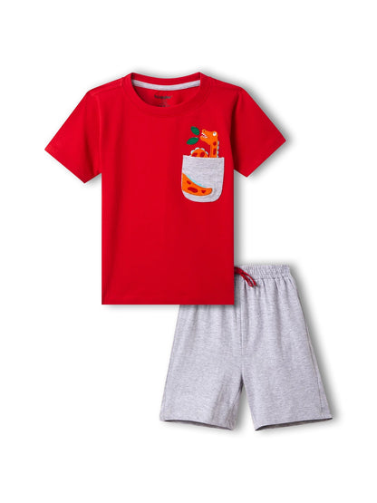 Dino Pocket  Boys Shorts Set