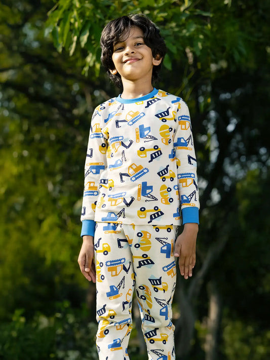 Excavators Boys Pajama Set.