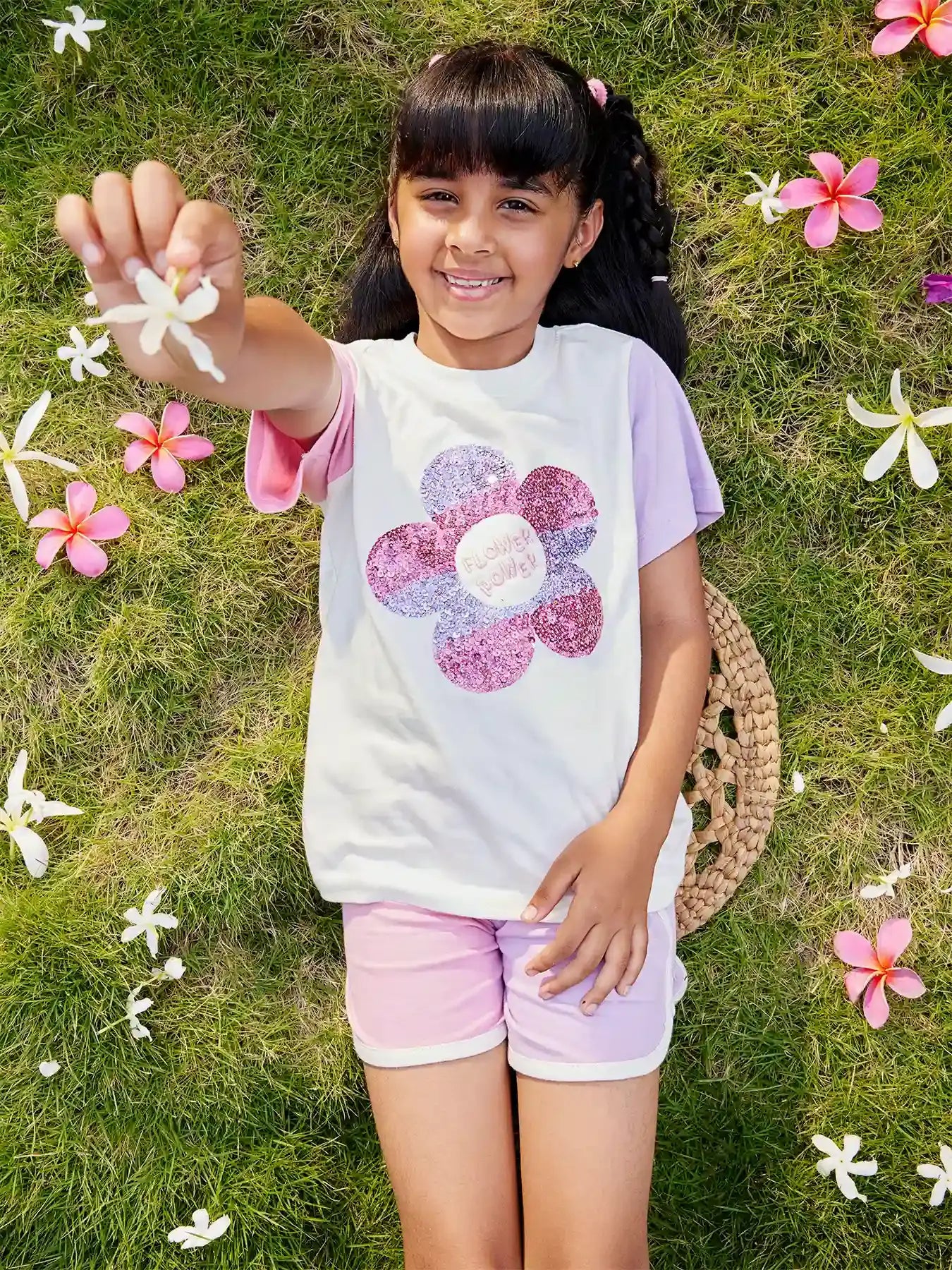 Flower Power Girls Shorts Set