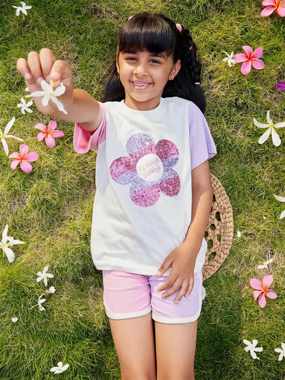 Flower Power Girls Shorts Set