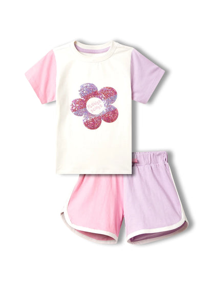 Flower Power Girls Shorts Set