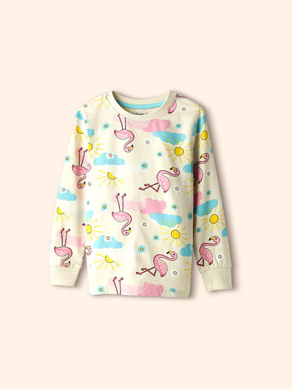 Flamingo Vibes Girls Pajama Set.