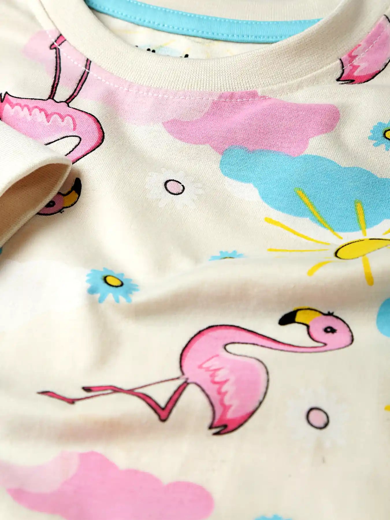 Flamingo Vibes Girls Pajama Set.