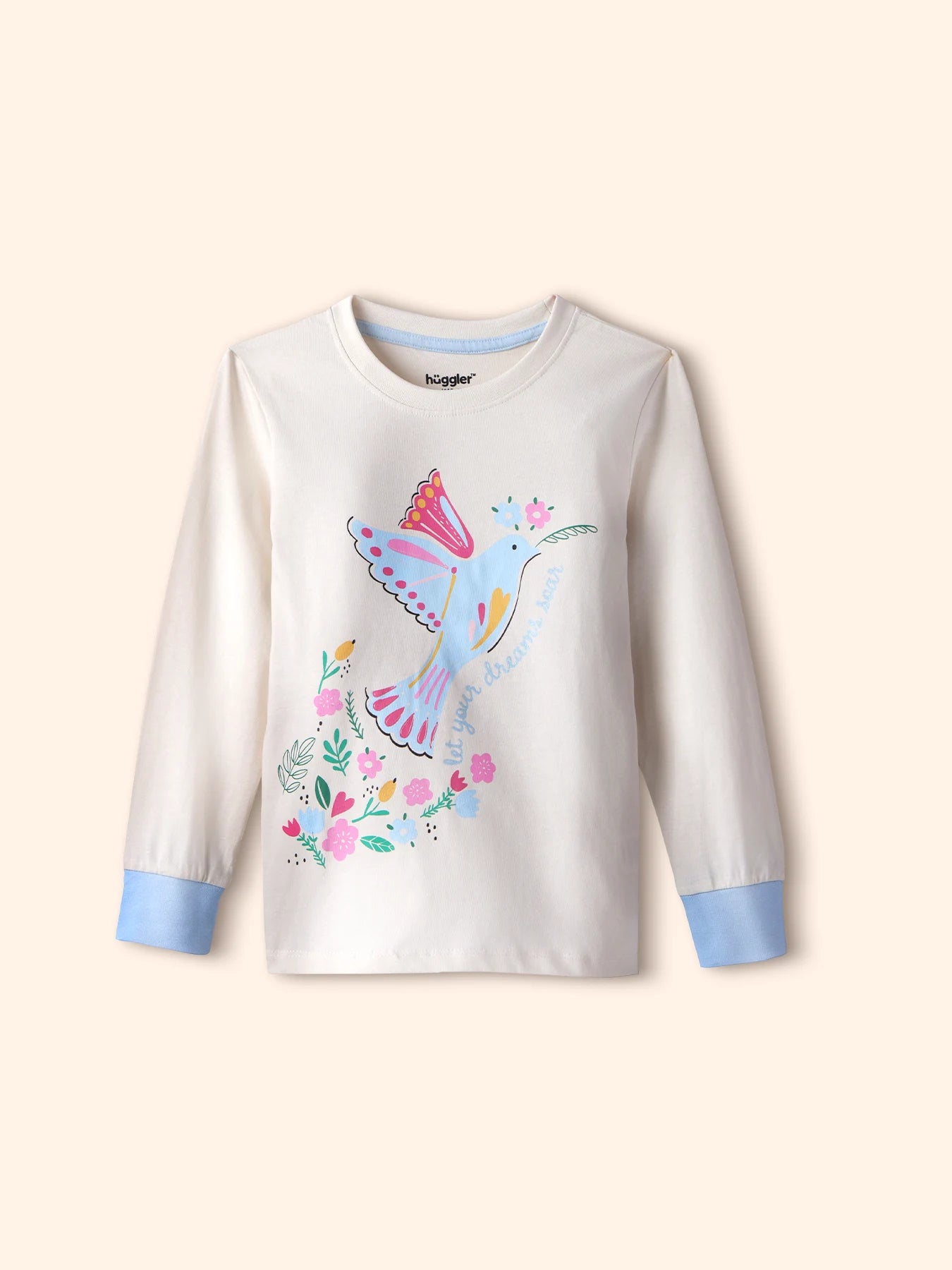 Floral Bird Girls Pajama Set.