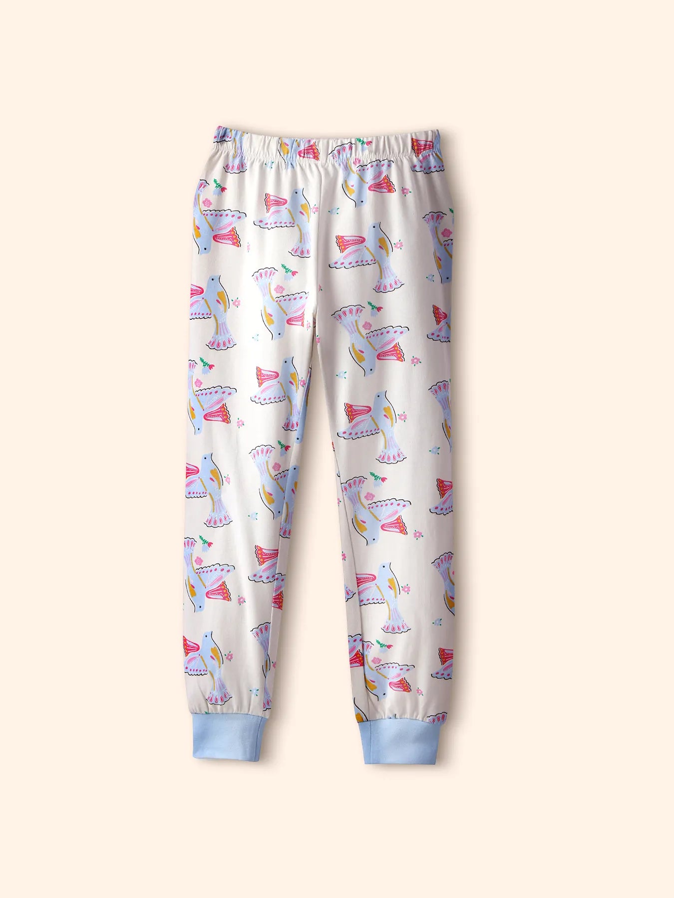 Floral Bird Girls Pajama Set.