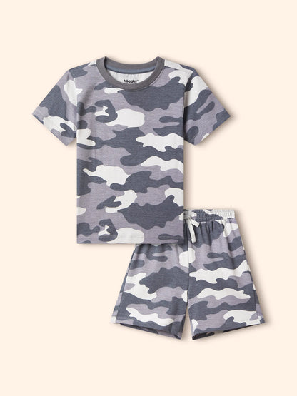 Gray Camo  Boys Shorts Set