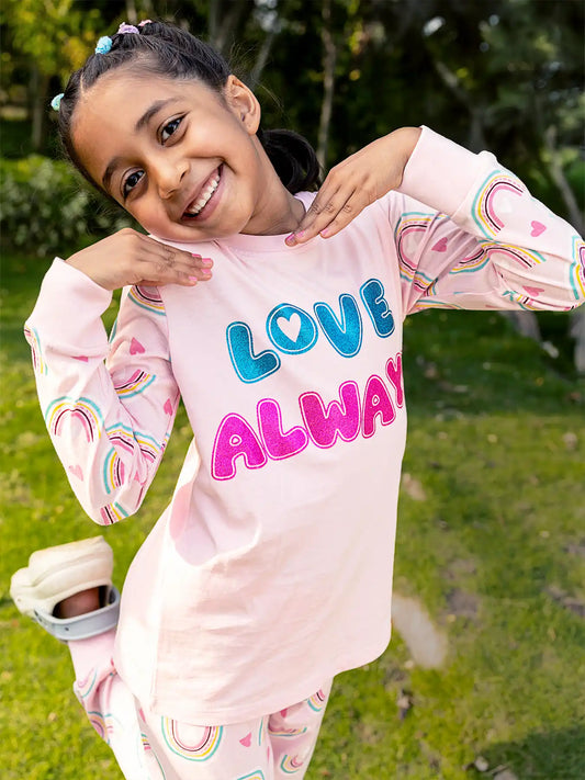 Love Always Girls Pajama Set.