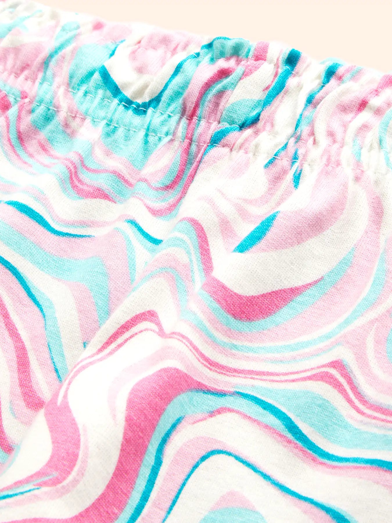 Marble Print Girls Shorts Set