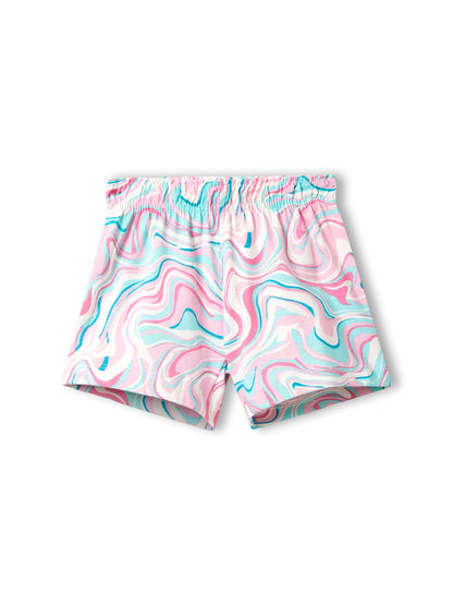 Marble Print Girls Shorts Set