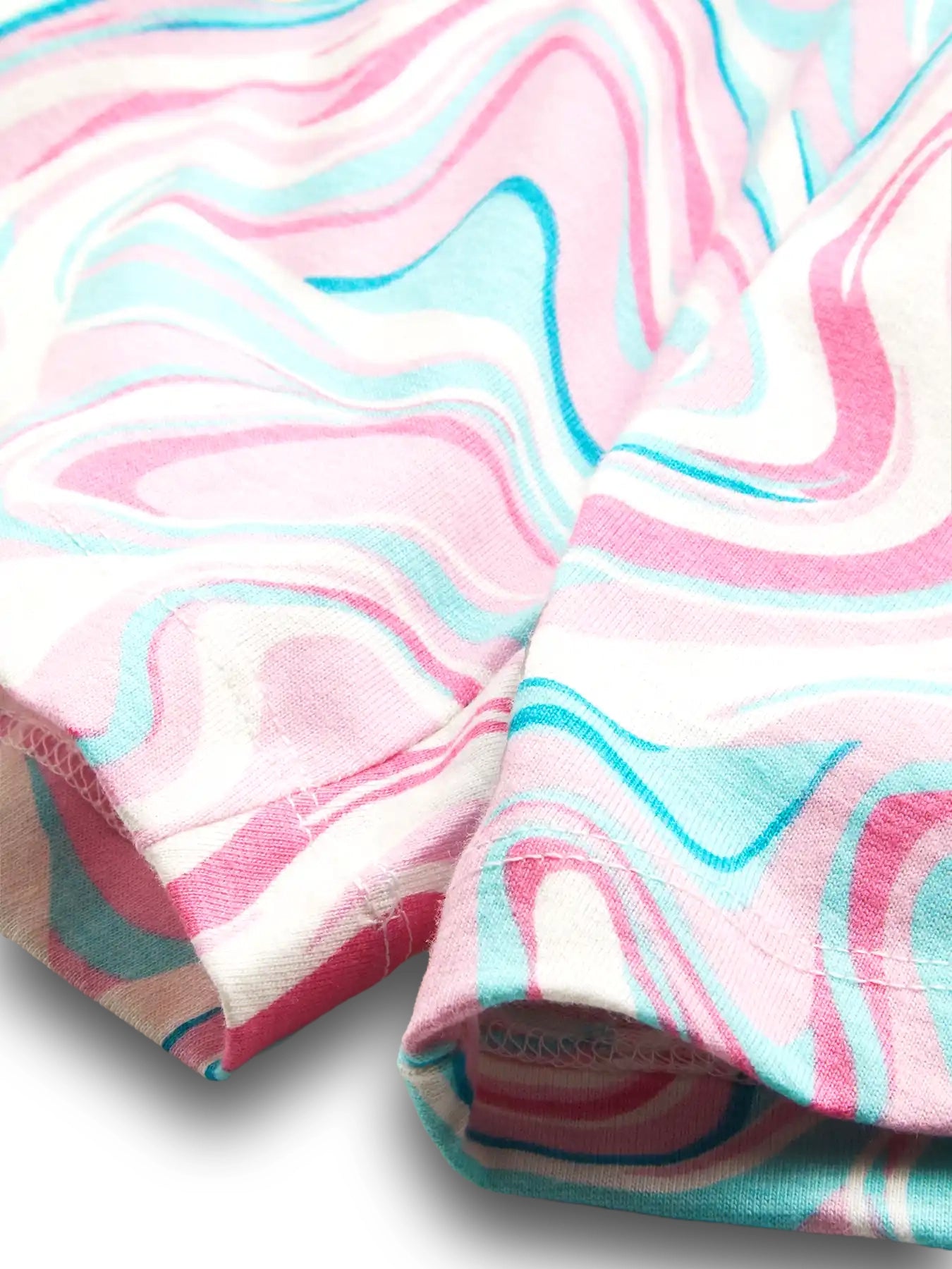 Marble Print Girls Shorts Set