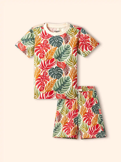 Palm Leaves  Boys Shorts Set