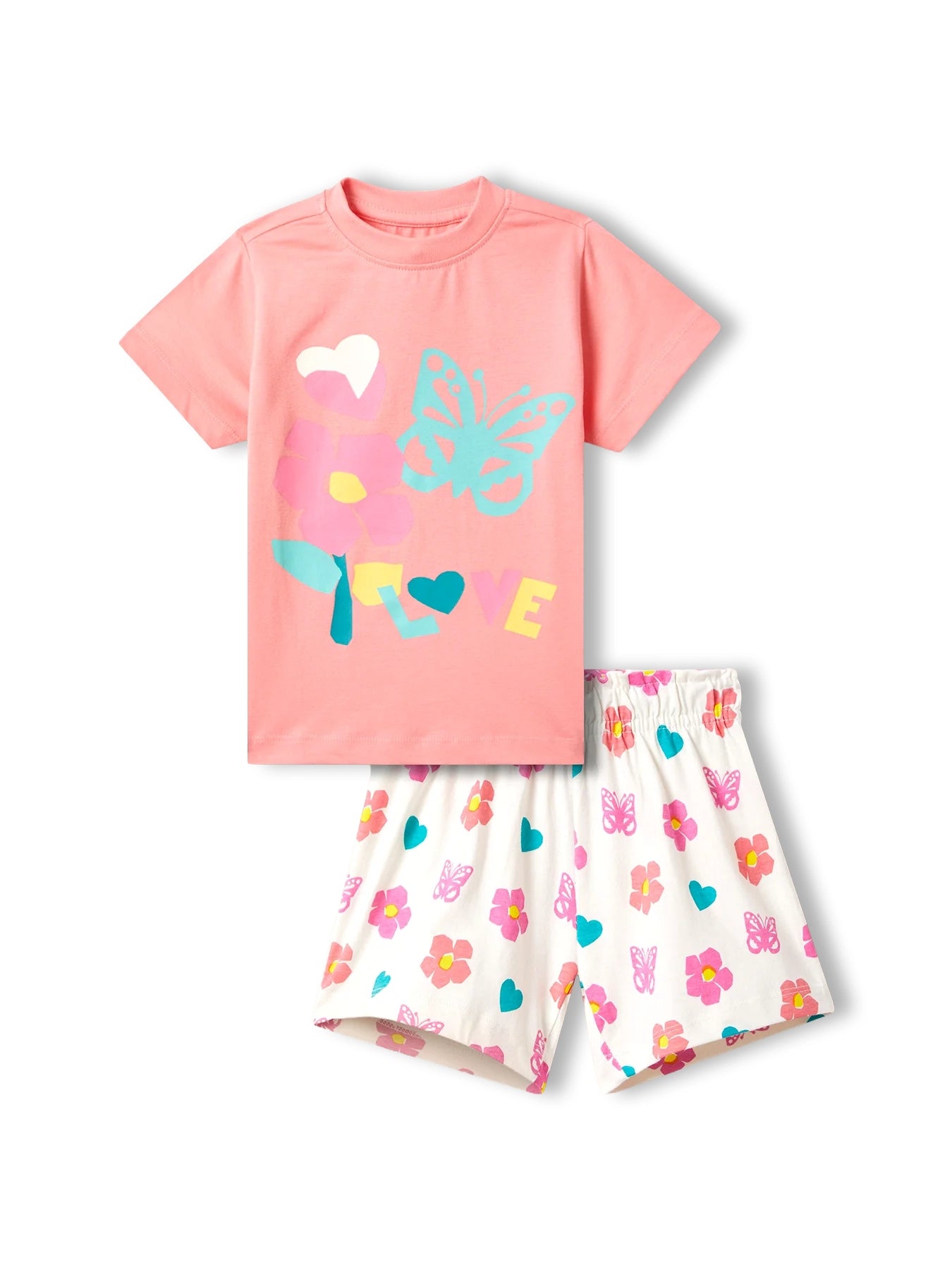 Paper Cut Love Girls Shorts Set