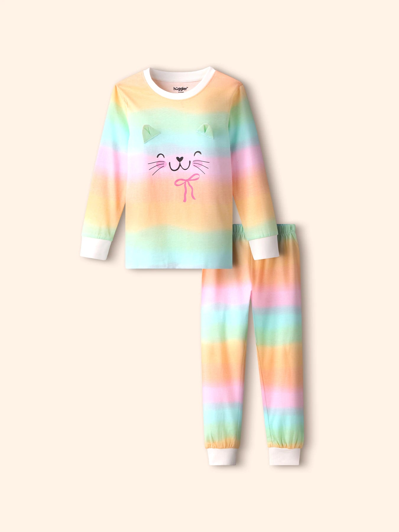 Rainbow Cat Girls Pajama Set.