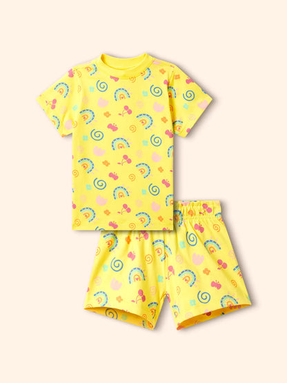Rainbow Cherry Girls Shorts Set