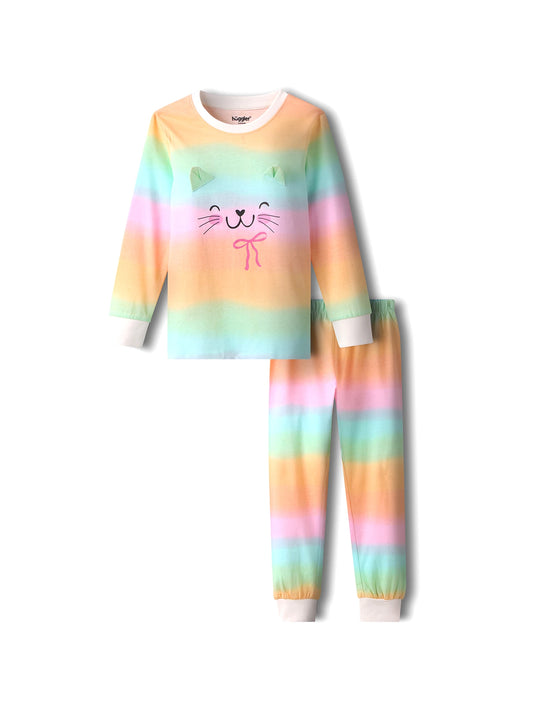 Rainbow Cat Girls Pajama Set