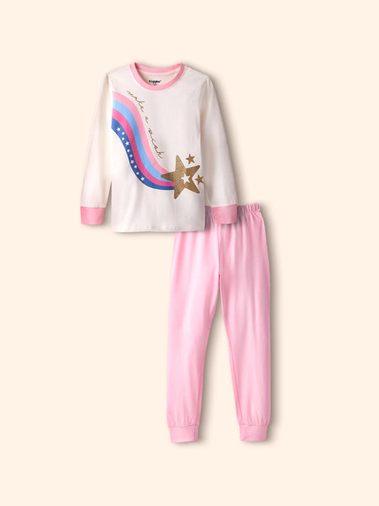 Rainbow Star Girls Pajama Set.