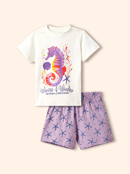 Sea Horse Girls Shorts Set