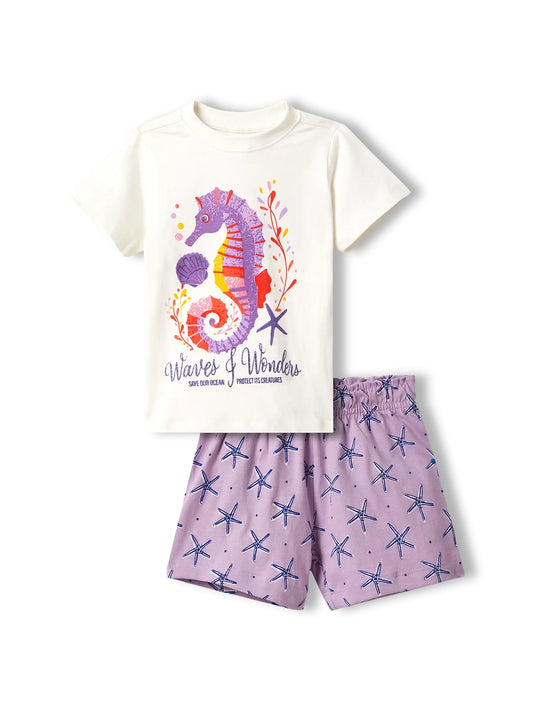 Sea Horse Girls Shorts Set