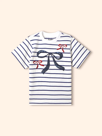 Sequin Bow Girls Shorts Set