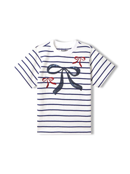 Sequin Bow Girls Shorts Set