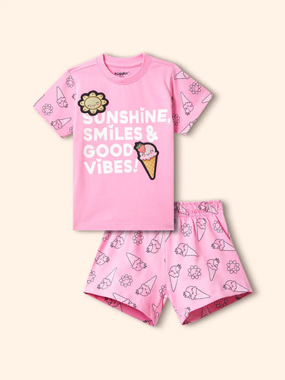 Sunshine Smiles Girls Shorts Set