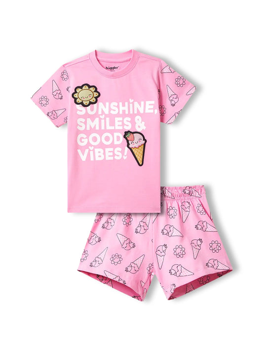 Sunshine Smiles Girls Shorts Set