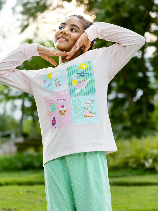 Summer Garden Girls Pajama Set.