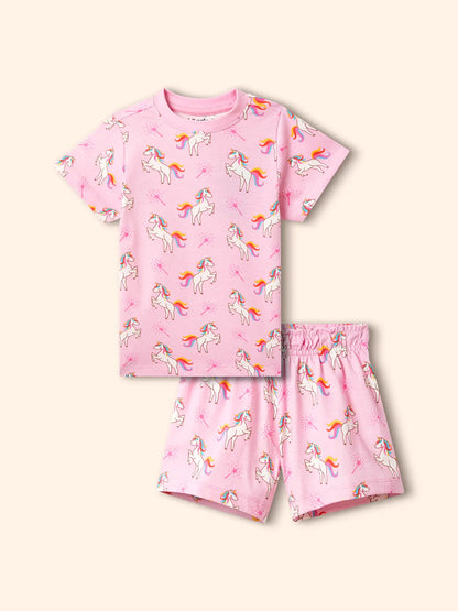 Unicorn Magic Girls Shorts Set