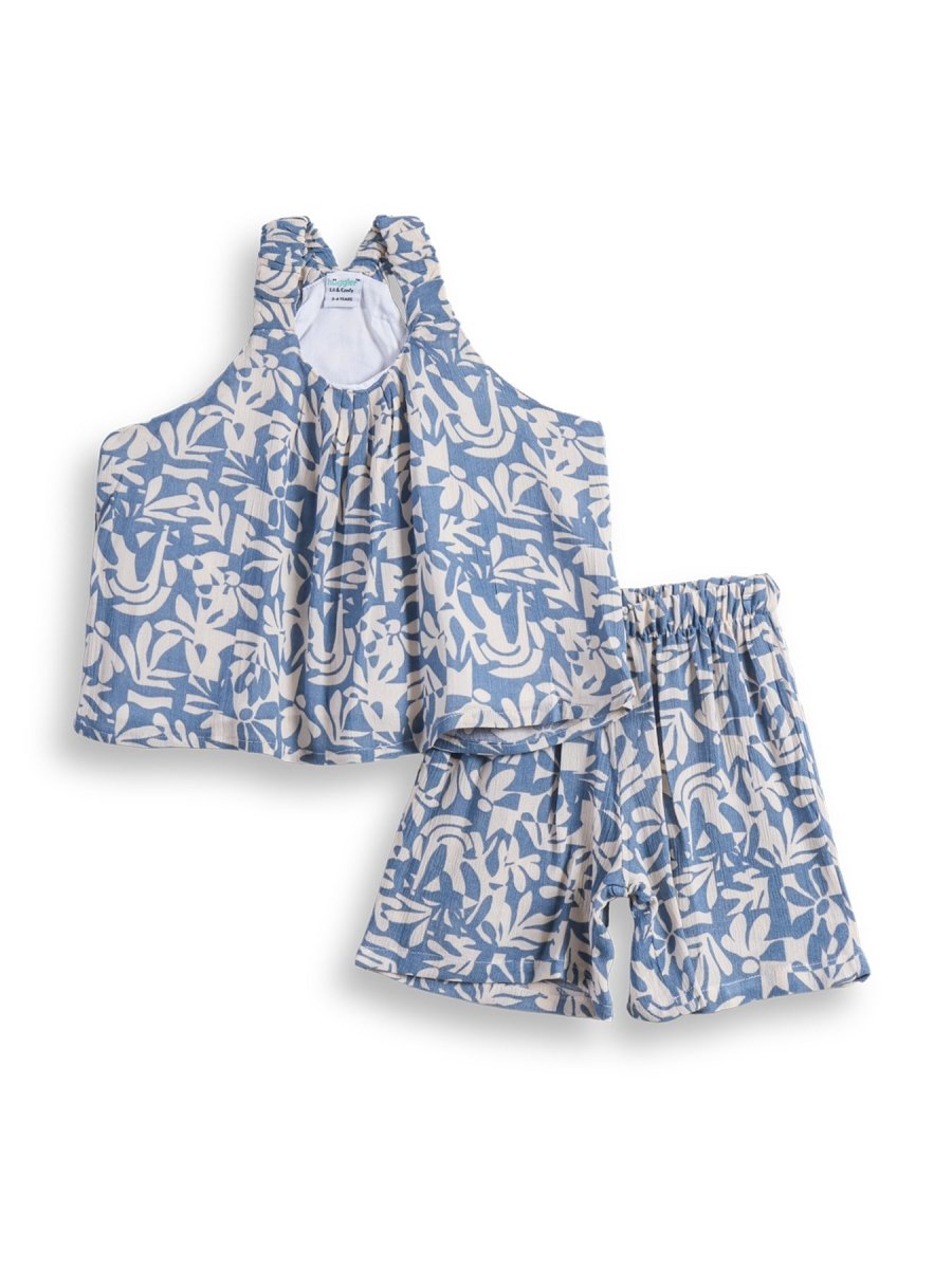 Blue Fern Girls Woven Shorts Set - Huggler