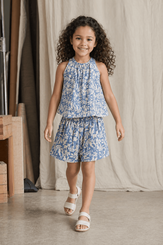 Blue Fern Girls Woven Shorts Set - Huggler