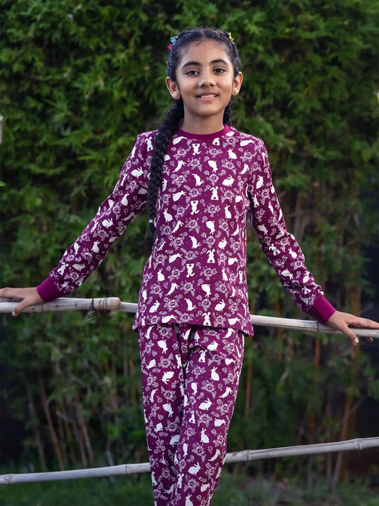 Bunny Love Girls Pajama Set - Huggler