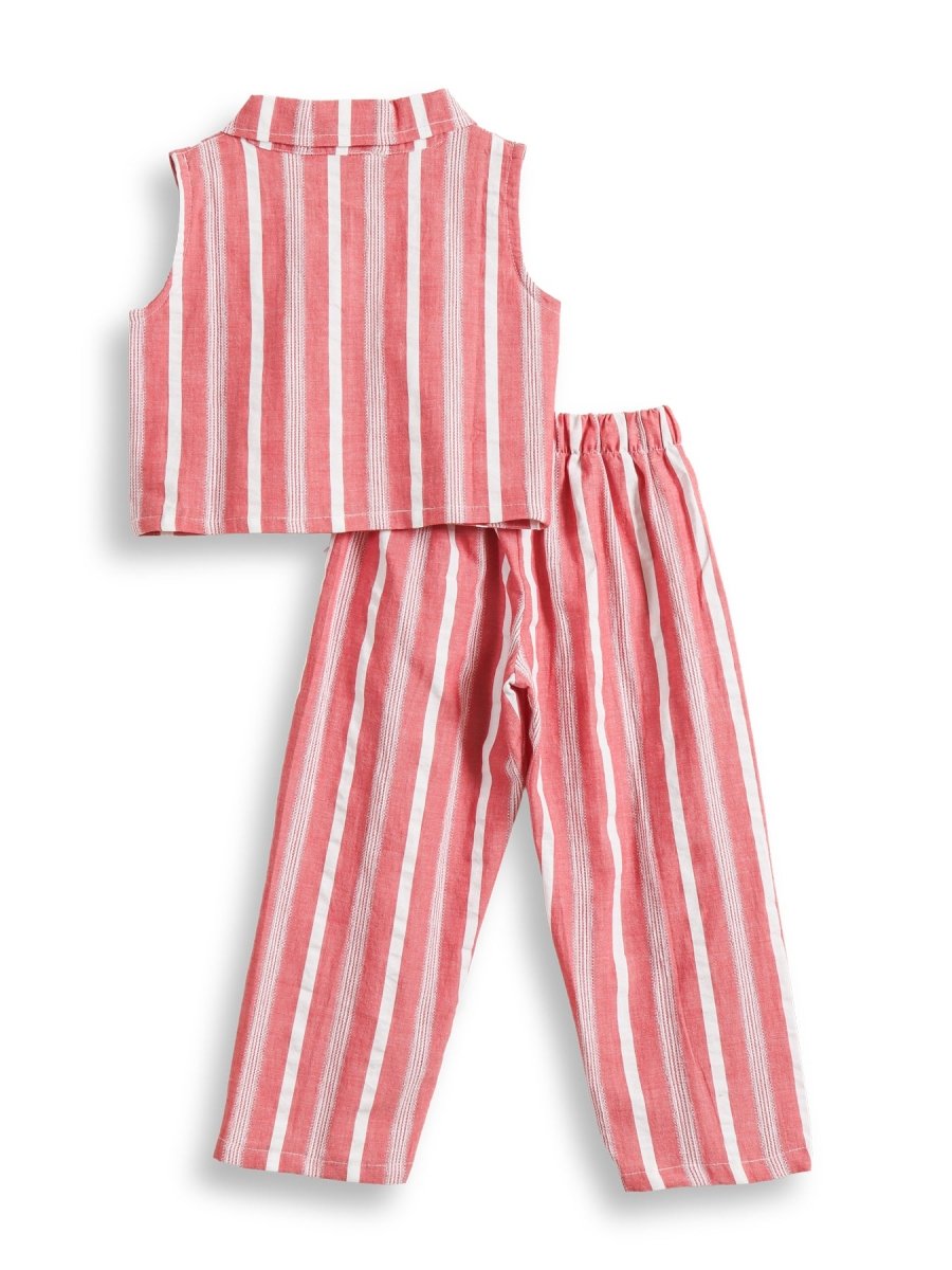 Candy Stripe Girls Woven Co - ord Set - Huggler
