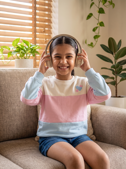 Color Block Girls Sweatshirt lifestyle