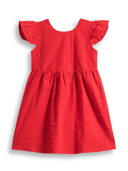Coral Bloom Girls Woven Dress - Huggler