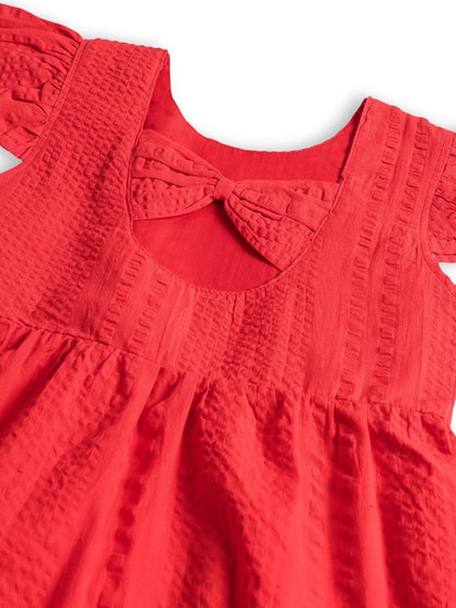 Coral Bloom Girls Woven Dress - Huggler