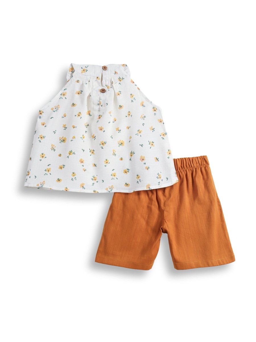 Daisy Rust Girls Shorts Set - Huggler
