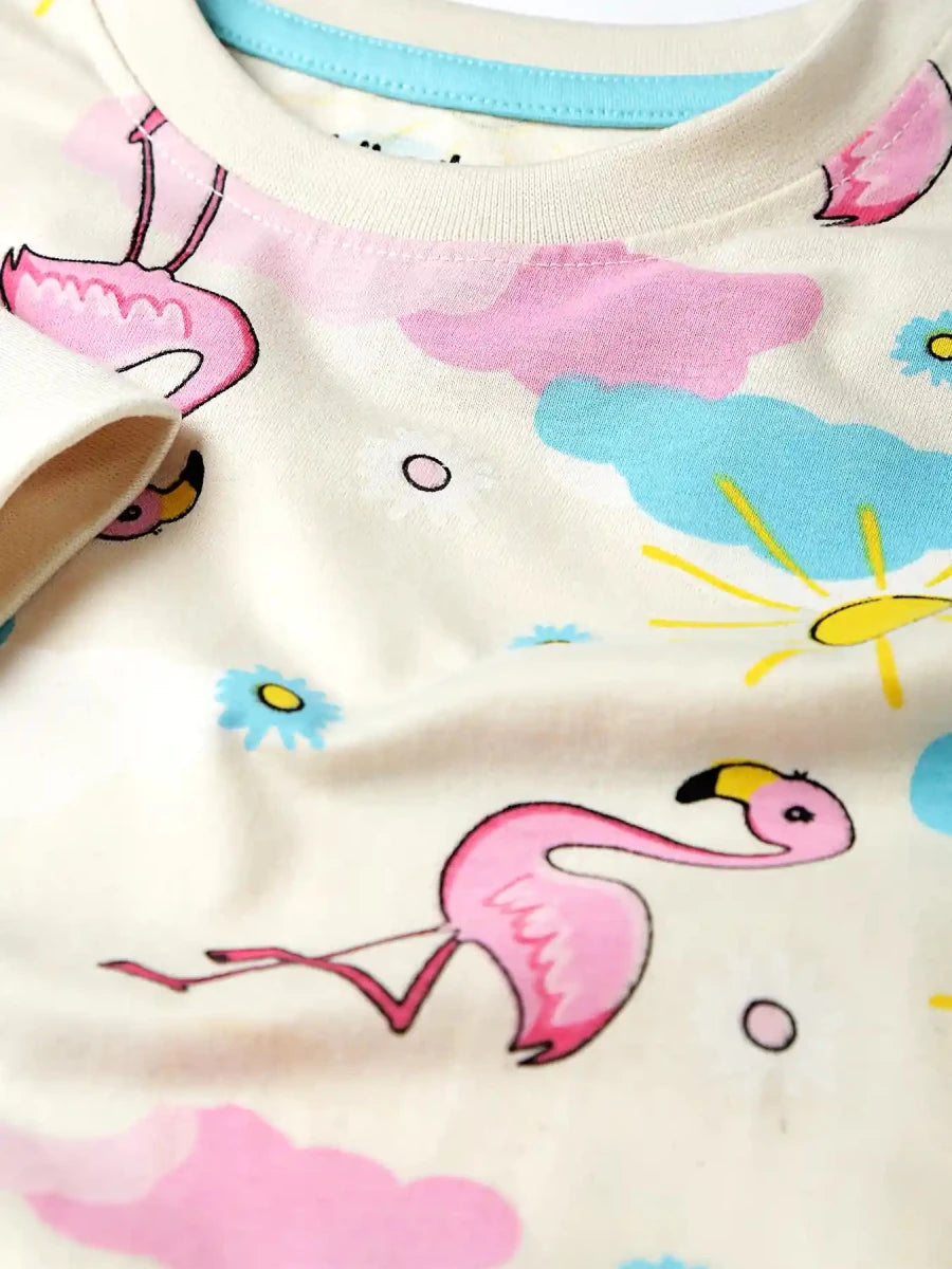 Flamingo Vibes Girls Pajama Set - Huggler