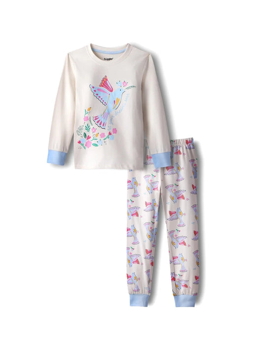 Floral Bird Girls Pajama Set - Huggler