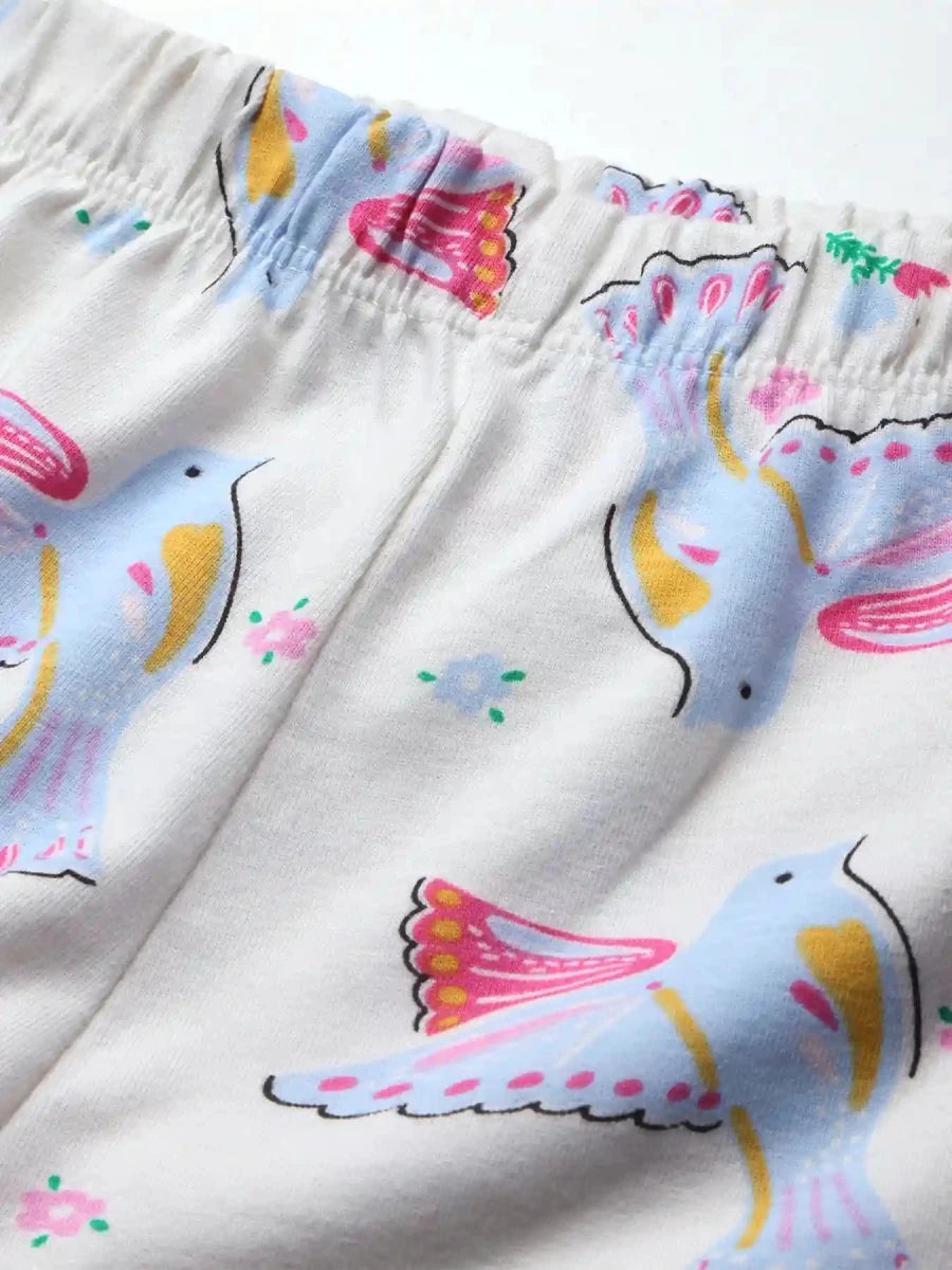 Floral Bird Girls Pajama Set - Huggler