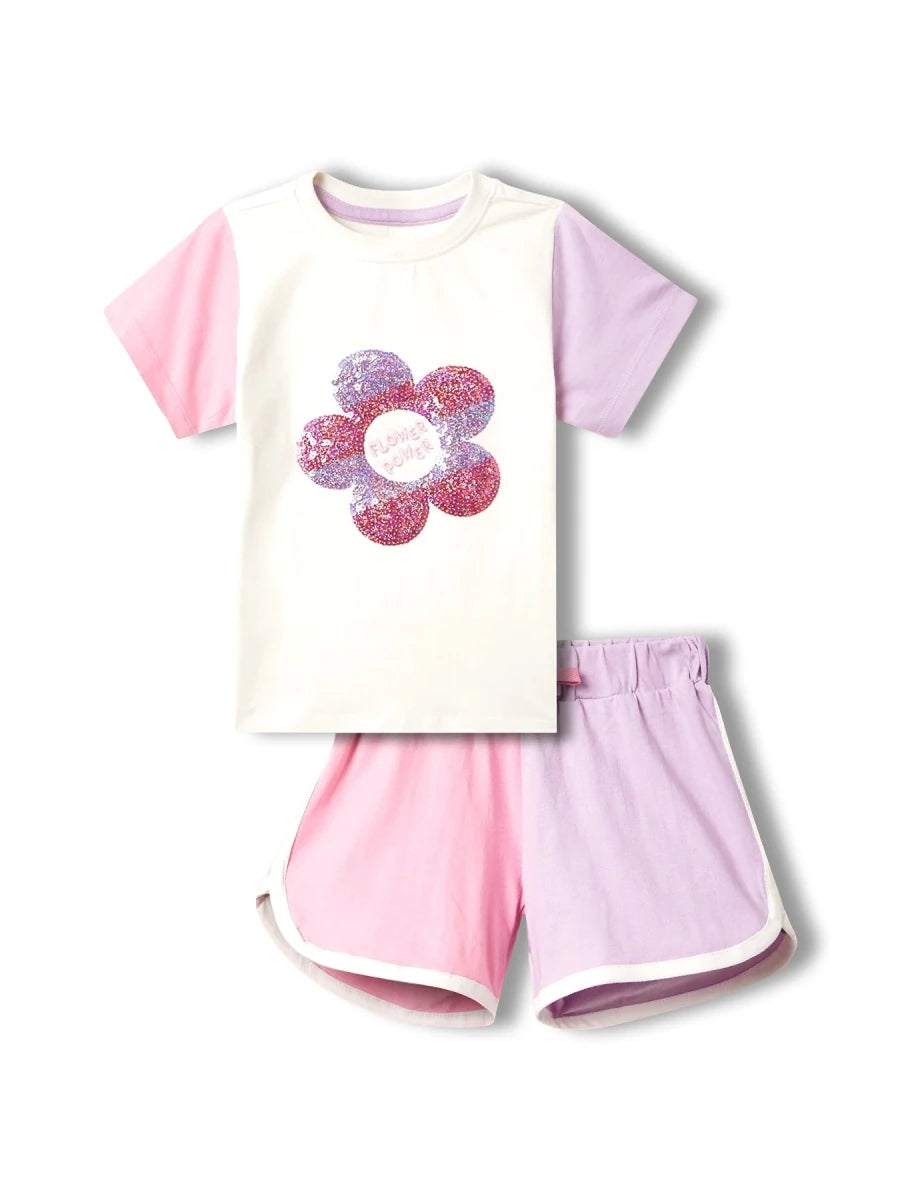 Flower Power Girls Shorts Set - Huggler