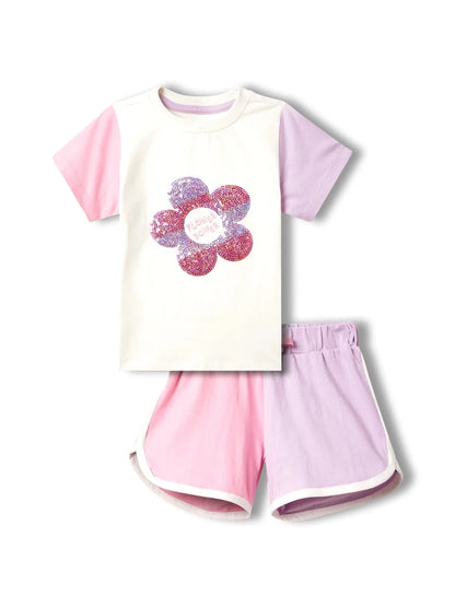 Flower Power Girls Shorts Set - Huggler