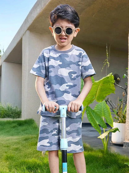 Gray Camo Boys Shorts Set - Huggler