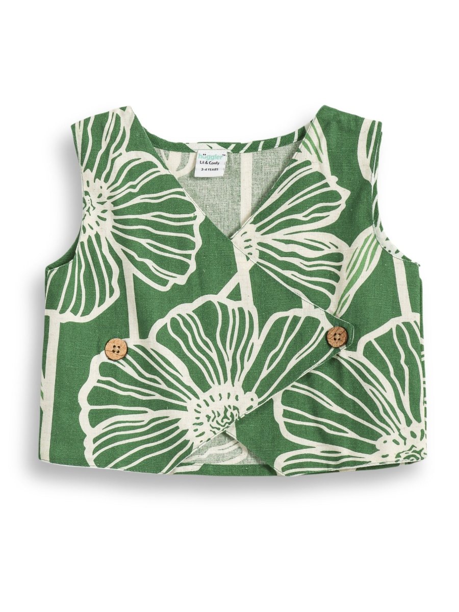Green Garden Girls Woven Co - ord Set - Huggler