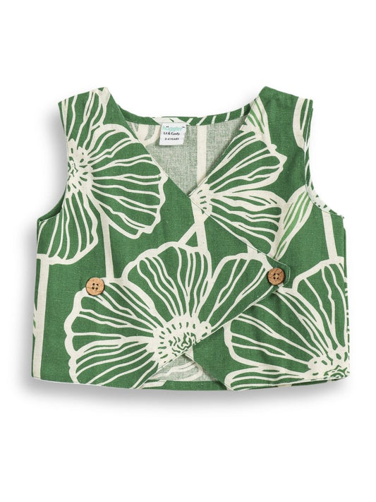 Green Garden Girls Woven Co - ord Set - Huggler